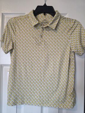 BURLEBO Yellow Patterned Texas Polo